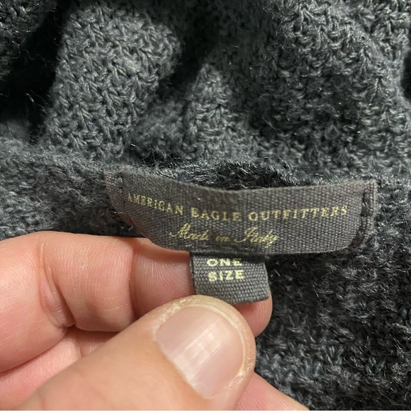 American Eagle Gray Knit Made In Italy Cardigan Sweater - Picture 4 of 5